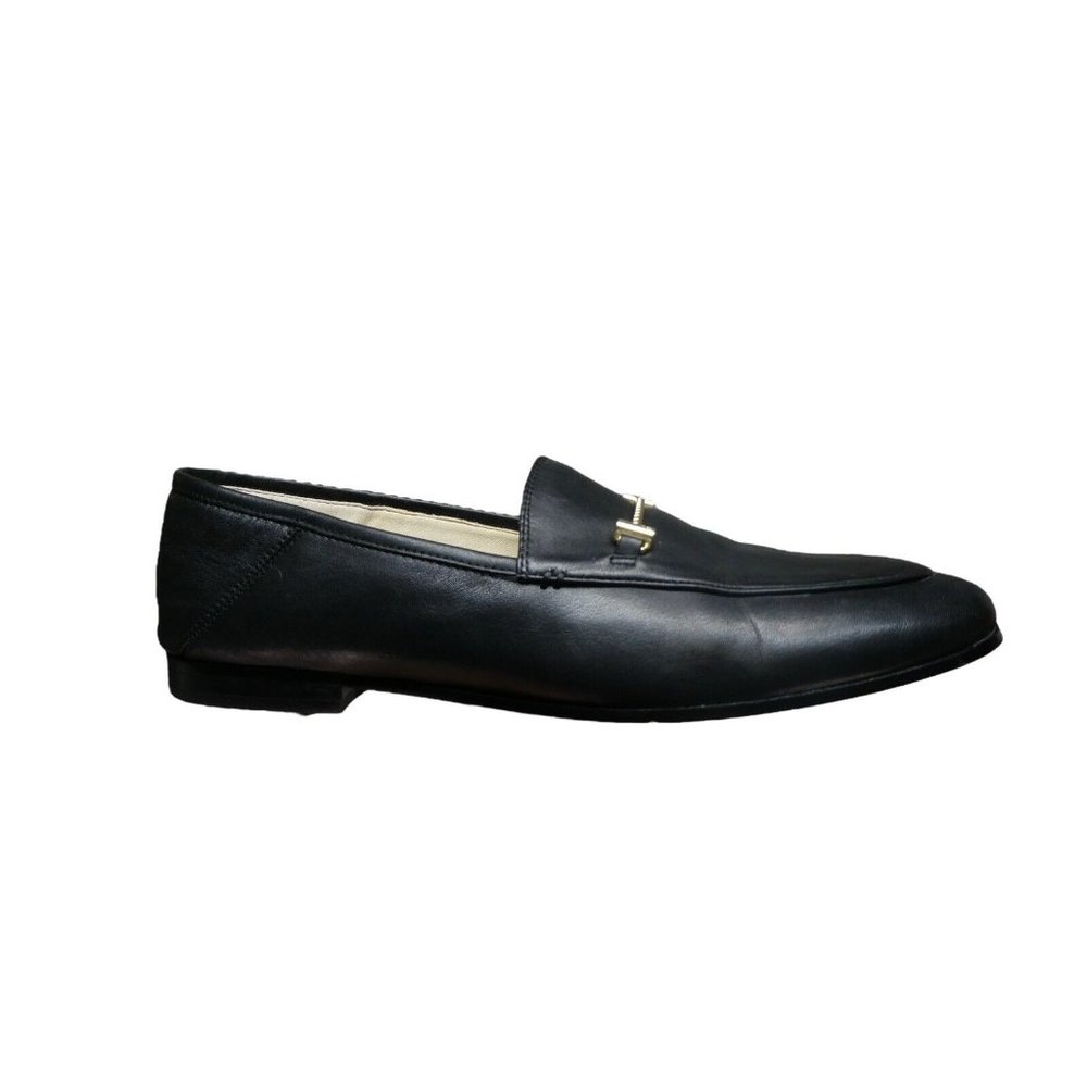 Sam Edelman Womens Shoes Black Loafers Size 10 Gold accent Lior